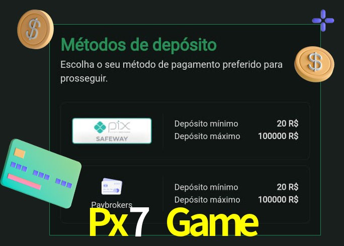 O cassino Px7 Game oferece uma grande variedade de métodos de pagamento